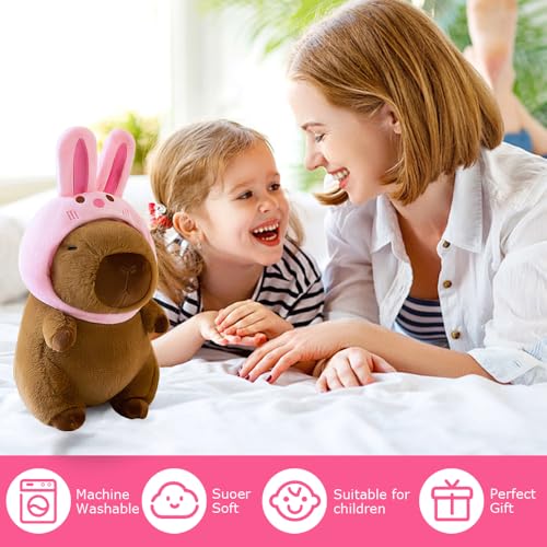 Lotvic Capybara Plüschtier, 23cm Capybara Kuscheltier, Niedlichen Wasserschwein Kuscheltier, Kinder-Plüschpuppenspielzeug mit Kleidung und Accessoires (H)