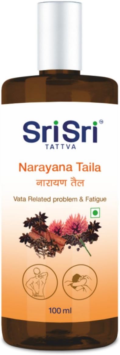 Sri Sri TATTVA shuddhta ka naam Narayana Taila, 100ml - Muscle and Joint Pain Relief Massage Oil Made with Pure Ayurvedic Ingredients