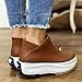YDYCG Spring Fall Style Short Boot Thick-Soled Low-top Flat Shoe Casual Shoe Women Fashion Boots Shallow Mouth Pull-on Lady Nude Boots (Color : Brown, Shoe Size : 7.5)