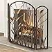 Ekran kominkowy składany ekran kominka z siatką, 3 panele bezpieczna dla dzieci osłona przeciwiskrzowa, do kominka/pieca/grilla