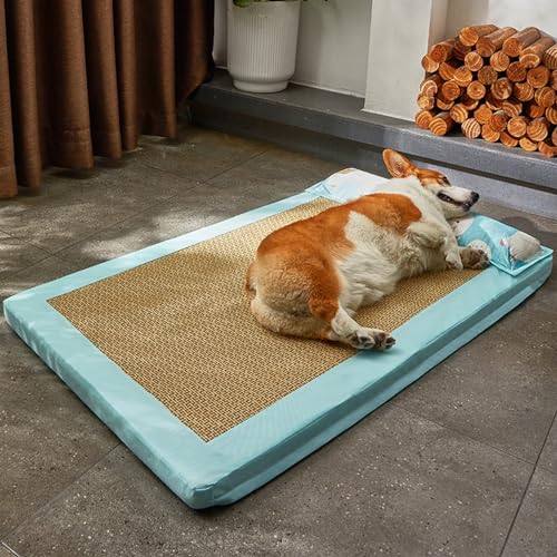 犬 ベッド ござ 猫 ベッド やんわり 夏用 ペットベッド ペット用 クッション 冷感 ペットマット 暑さ対策 大型犬用 全種類猫用 滑りにくい裏生地 室内用 柔らかい ぐっすり眠れる ペット小屋 ござ S:45*30cm