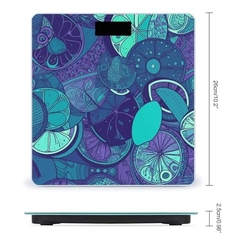 Báscula Digital de Baño Azul Teal Lemon 26x26 cm vidrio templado miniatura 2