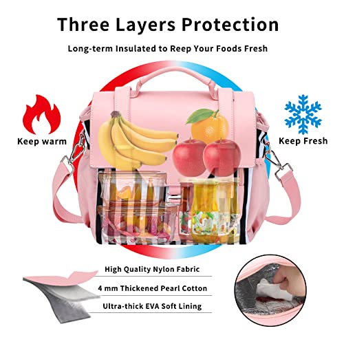 Scothen Lunch Bag Women,Insulated Adult Lunch Box,Womens Lunch Bags For Work,Large Lunch Tote Bag With Shoulder Strap,Cute Lunch Cooler Purse With Water Bottle Holder For Teacher Nurse Office Picnic #TOP2