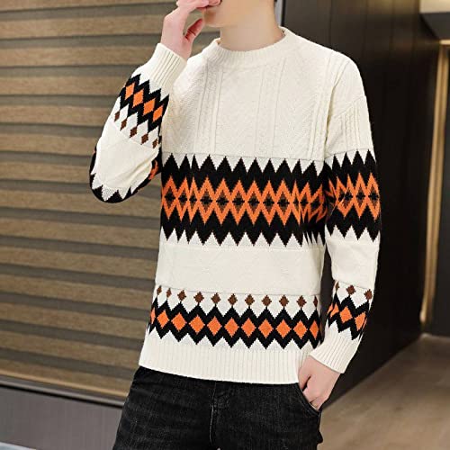Pull à col rond hommes tricot chaud tendance pour sorties casual