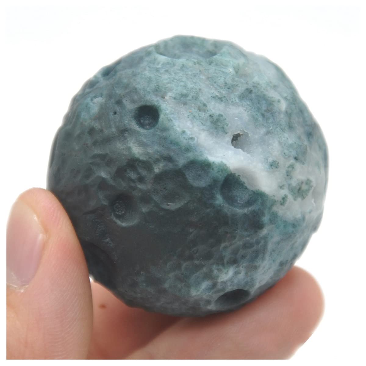 Bola de cristales luna de ágata natural pulida artesanalmente de 40mm