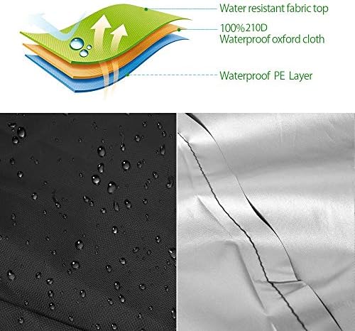 PandaHug Patio Rocking Chair Cover Waterproof Oxford Fabric Heavy Duty Veranda Reclining Garden Chair Cover Outdoor Furniture Protective Cover (Black)