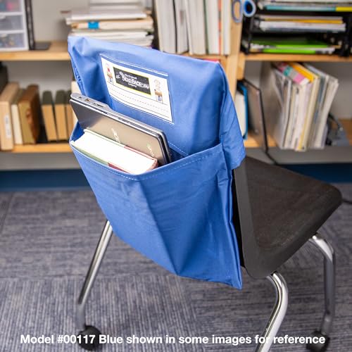 Image of Seat Sack Medium Chair Storage Pocket - 15 Inches, Green - Perfect Organizer for Classroom Chairs, Durable and Spacious Chair Pocket for Classroom Storage and Organization