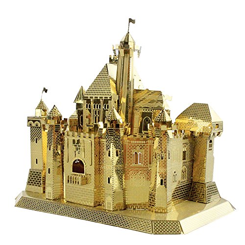 MU 3D Metal Puzzle Sleeping Beauty Castle Fantasy Castle Building Model FC-G01 DIY 3D Metal Puzzle Kits Laser Cut Jigsaw Toys