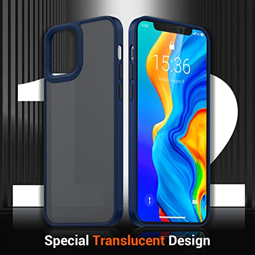 Image of Pikkme Back Cover | Defender Series | Shockproof | Full Camera & Drop Down Protection | Raised Edges | Super Soft-Touch | Bumper Case for iPhone 13 Pro Max (Blue)