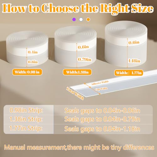 Image of ZOMPAGO Transparent Weather Stripping Door Seal 1.8in x 16.4FT, Silicone Seal Tape for Doors and Windows, Self Adhesive Draft Seal Tape for Doors, Door Insulation Strip Gap Filler Door Sweep