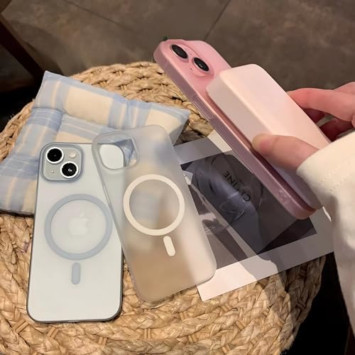 Image of Dsynk Gear Ultra-Slim Matte Finish Case for iPhone 15 | Paper Thin Lightweight Cover | MagSafe Compatible | Luxury Soft Touch Back (Pink)