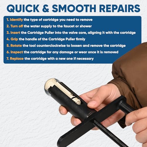 Image of 999150 Shower Cartridge Removal Tool - Rust-Resistant & Durable Faucet Extractor /Puller for Tub /Shower, Upgraded Easy-Use Design Cartridge Puller Fit For Moen 1200 1222 & 1225 Posi Temp Series