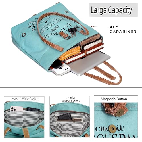 Image of CREATIVE LEATHER ART La Couspaude Upcycled Canvas Tote Bag for Women