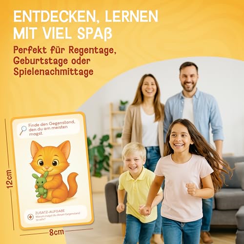 LIKARTO Entdeckerkarten Kinder Indoor - 55 Spielkarten Suchspiel & Zuhause entdecken - Spiel ab 4 Jahren - Lern- & Indoorspiel - Geschenk für Mädchen & Jungen – Bild 6