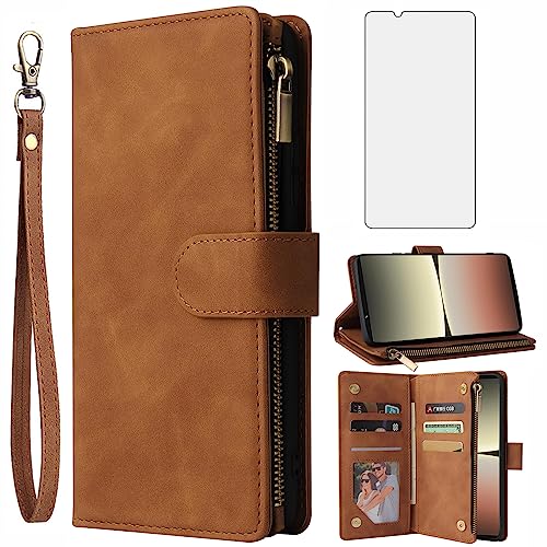 Étui en cuir Sony Xperia 5 IV Asuwish protection intégrale premium en verre