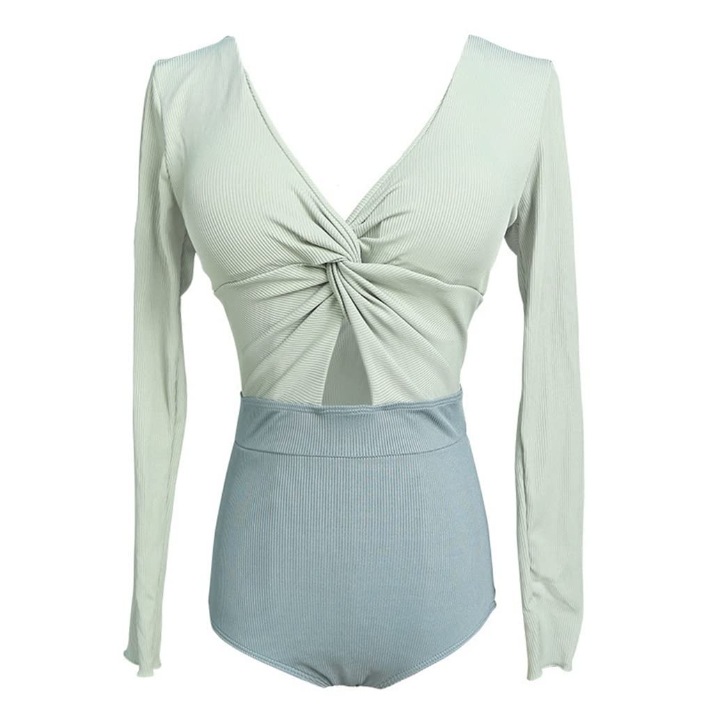Maillot de bain une pièce vert plissé push up dos nu pour sublimer la silhouette - 7
