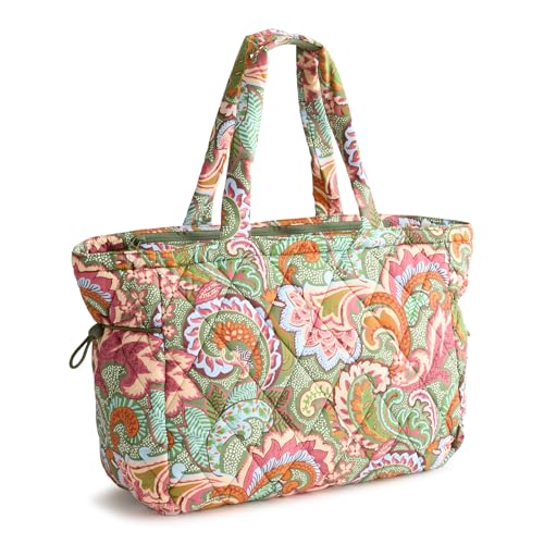 Vera Bradley Womens Featherweight Knollton Travel Tote Bag Leaf Me Not Paisley One Size