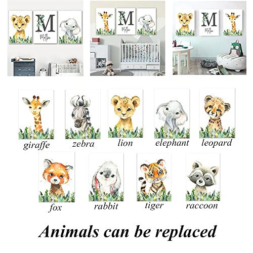 3 Quadri Personalizzati Neonato Poster Nome Leone