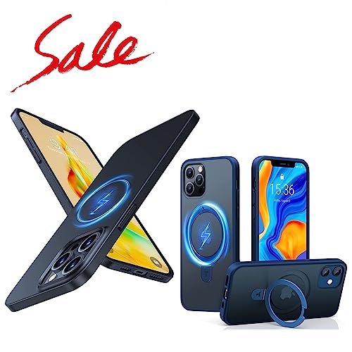 TORRAS Magnetic Slim Fit iPhone 12 Case/iPhone 12 Pro Case Compatible with MagSafe and Magnetic iPhone 12/12 Pro Case with Stand