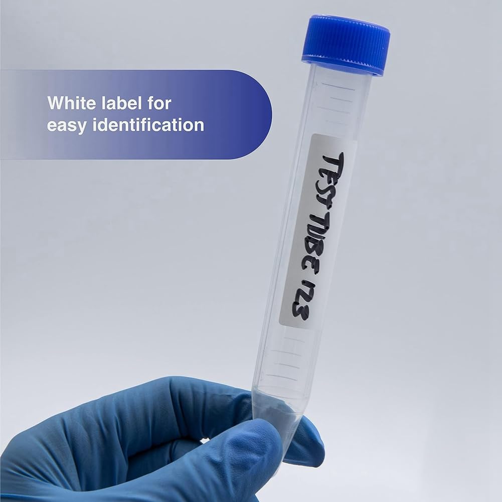 Provette scientifiche coniche da 50 ml, confezione da 50 provette in plastica con tappi a vite, provette sterili da 50 ml con coperchio, riutilizzabili, durevoli