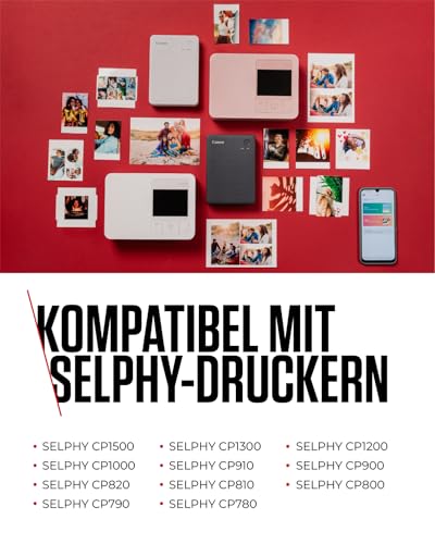 Canon KP-36IP Original Farbband/Papierset Postkartengröße 10x15cm für SELPHY CP-Drucker (36 Blatt, Fotos in Laborqualität, bis zu 100 Jahre farbstabil, wasserabweisend, kratzfest, Fingerabdruckschutz)