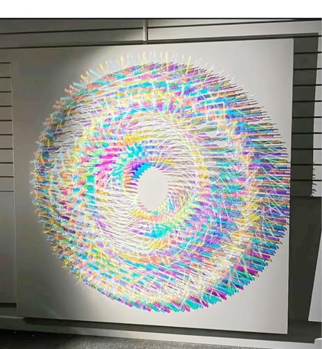 Image of CopesFuda Dichroic Mirror Wall Art - 3D Optical Illusion - Unique Decor for Living Room, Bedroom, Office,