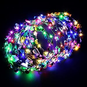 Fascigirl Bloemenhoofdband, 10 stuks led-bloemenkrans, slinger, haaraccessoires, wijnstok, hoofdband, voor dames…