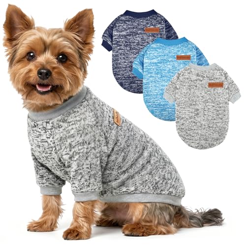 3-Pack-Dog-Sweaters-for-Small-Dogs-Girl-Boy-Winter-Fleece-Clothes-Warm-Soft-Dog-Sweatshirt-Outfit-for-Dogs-Cats-Pet-Apparel 3 Pack Dog Sweaters for Small Dogs Girl Boy Winter Fleece Clothes Warm Soft Dog Sweatshirt Outfit for Dogs Cats Pet Apparel - Image 1