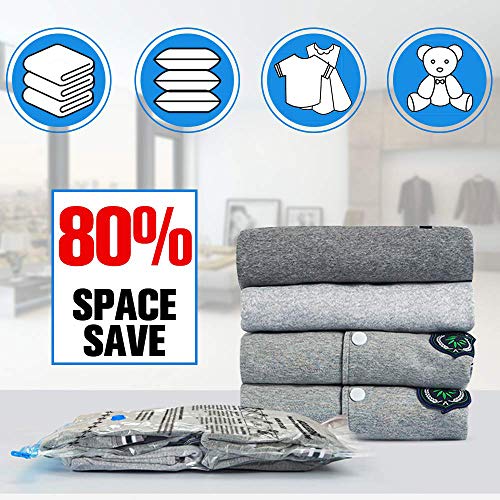 BoxLegend Premium Vacuum Storage Bags Thicker Type 8 Pack (2 Jumbo, 2 Large, 2 Medium, 2 Smaller) 80% More Space Saver Bags for Clothes, Blankets, Pillows - Thumbnail 3