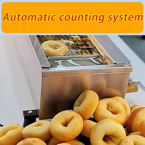 Wtecom Commercial Single Row Mini Donut Maker Machine,Frying Donuts Maker,Automatic Doughnut Maker, For Restaurant, Bakery, Party, Dessert Shop, 450-800 Pcs/Hour(Single Row)