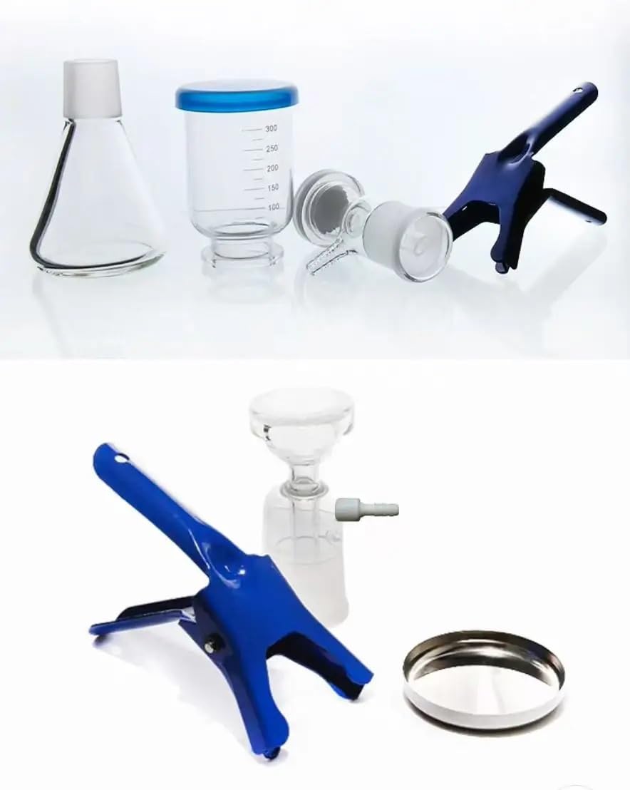 Ensemble d'appareils de filtration de solvants, unité de filtration sous vide à noyau de en verre de 1000 ml avec coupelle filtrante et flacon de réception de 300 ml