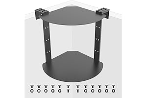 2 Layers Desk Partition Corner Adjustable Suspended Shelf