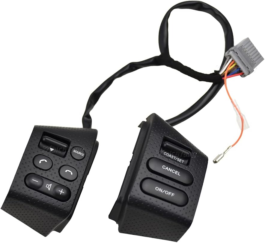 Steering Pad Cruise Audio Phone control buttons Switch for Sylphy 2005-2017 Tiida 2005-2008 Livina 2007-2010, Black