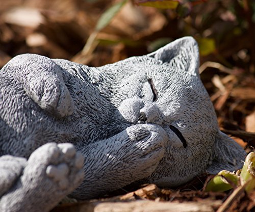 Grabschmuck Katze Aus Massivem Steinguss – Frostfest Bis -30°C, Mit Inschrift, 15x11x6 Cm