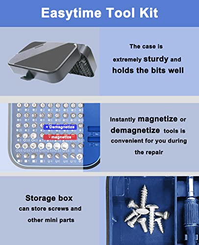 Image of Precision Screwdriver Set, Easytime 130 IN 1 Electronics Repair Tool Kit with 120 bits, Magnetic Drive Kit for iPhone, Macbook, Computer, Laptop, PC, PS4, Xbox, Household Appliances