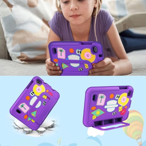 Image of Oangcc 7 Inch Tablet Android 13 Tablets, Wi-Fi 6, BT 5.0, 7GB RAM+ 64GB ROM (TF 2TB) | 3500mAh | 1024 x 600 Pixels | EVA Proof Case (Purple)
