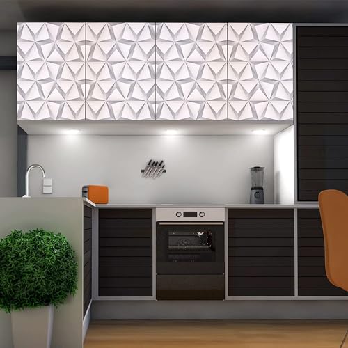 Image of FOKRIM Wallpaper for Wall Sticker for Home,Office White Shadow 45x300 45x300cm Sticker Wallpaper Peel and Stick Hexagon Removable Self Adhesive Waterproof Wallpaper(Pack of 1)
