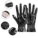 Kebesu Winter Womens Fashion Leather Gloves Warm Cashmere Lining Touchscreen Texting Windproof Driving Gloves