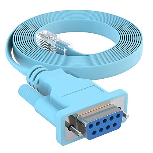 CableRack 15ft Rollover Console Cable DB9 Female to RJ45 Male for Cisco