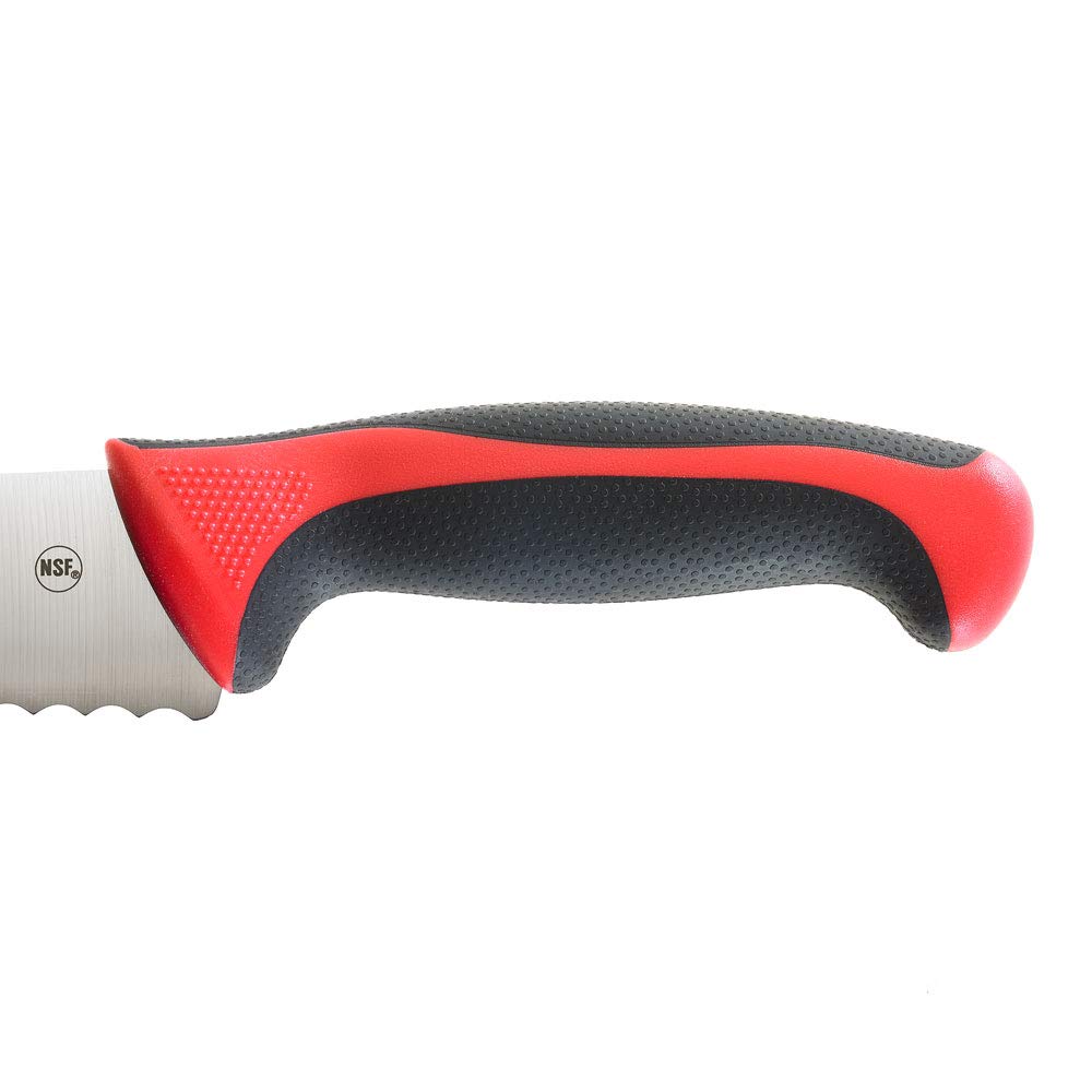 Mercer Culinary Millennia Color - Coltello da pane con manico ondulato, 25,4 cm, colore: Rosso