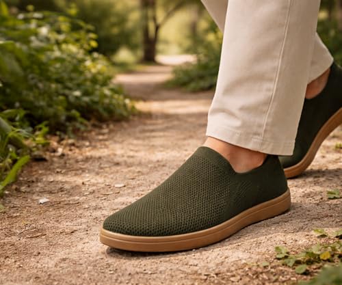 Image of Kraasa Men's Casual Slip-On Loafers | Soft Knitted Upper Breathable Flex Upper | Lightweight Comfort Shoes | TPR Sole