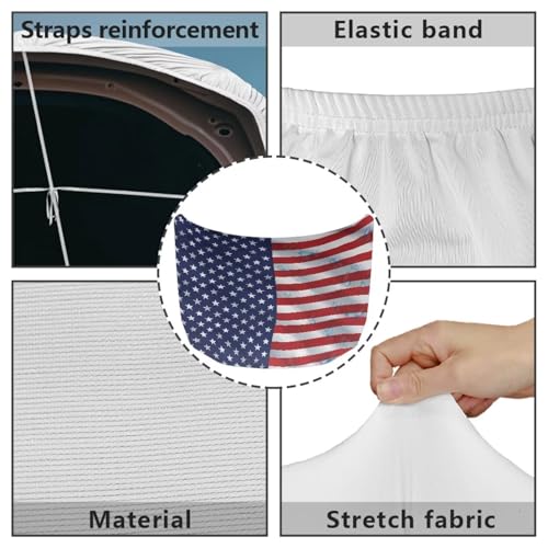 Image of American Flag Butterfly Universal Car Hood Cover Waterproof All Weather, Car Hood Cover Protector for Automobiles Outdoor Indoor for All Season Waterproof Dustproof