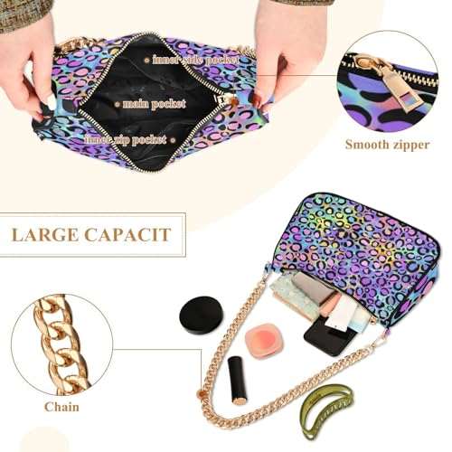 Image of Shoulder Bags for Women Animal Zebra Leopard Cheetah Tiger Print Hobo Tote Handbag Small Clutch Purse with Zipper Closure
