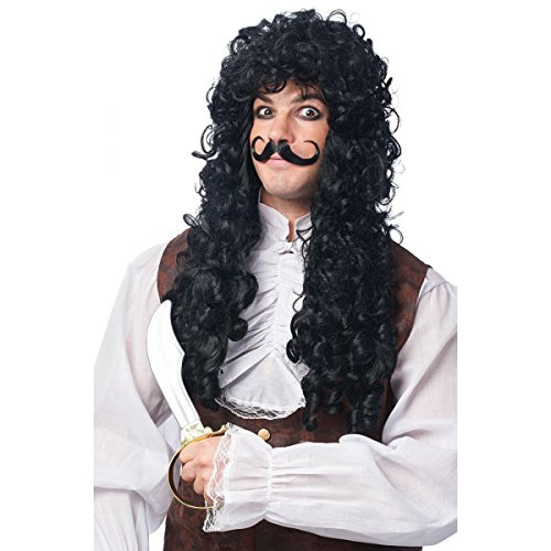 Captain Hook Wig and Mustache Costume Accessory Set