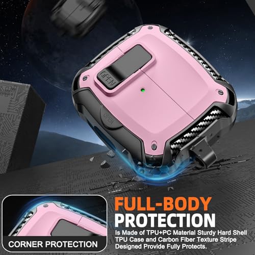 Image of Compatible with Samsung Galaxy Buds 3 Case & Galaxy Buds 3 Pro Case with Phone Stand, Compatible with MagSafe, (Pink)