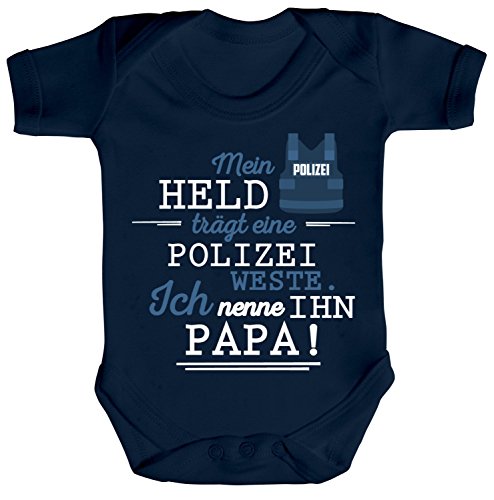 Shirtstreet Vatertag Polizist Strampler Bio Baumwoll Baby Body kurzarm Papa...