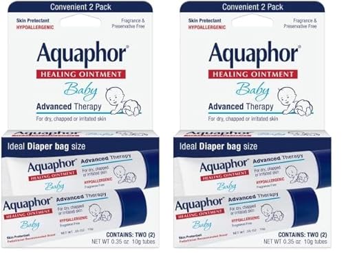 Aquaphor Baby Healing Ointment To-Go Pack - Advanced Therapy for Chapped Cheeks and Diaper Rash -2 Count(Pack of 2)