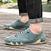 Imagen de Mocasines de Cuero Transpirables con Suela de Goma para Hombre Zapatos de Moda con Cordones Zapatos de Barco Zapatillas de Deporte Planas y Ligeras