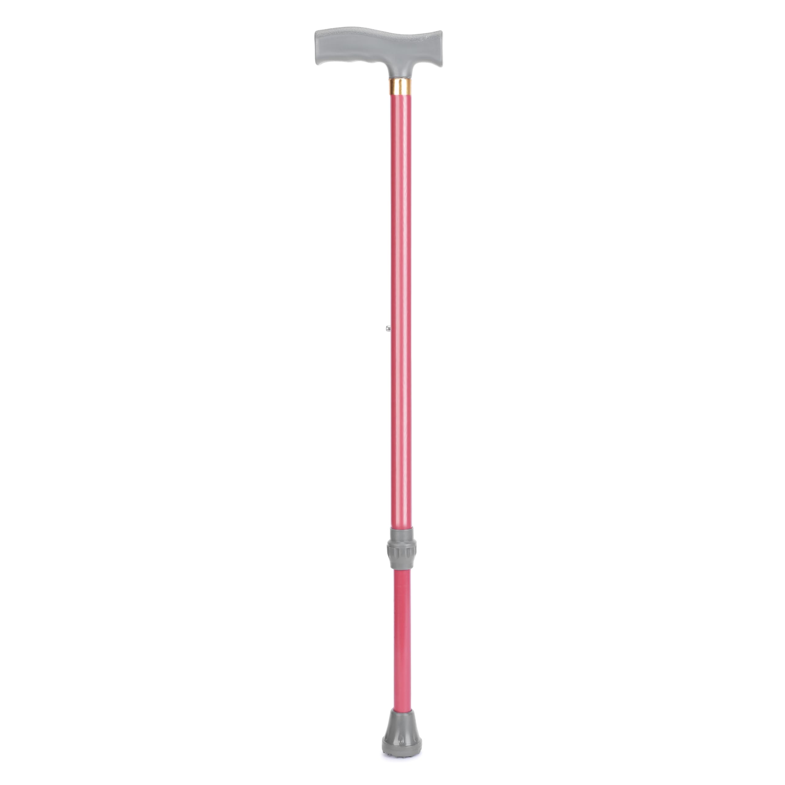 Dr. DOC Premium Pink T-Handle Walking Stick with Adjustable Height | Sturdy Mild-Steel Body | for Men/Women, Patients, Old People (Pink T-Handle)-image-6
