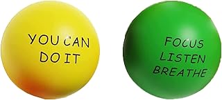 Stress Balls for Adults, 2 Pack Motivational Stress Relief Balls with Quotes to Manage Anger and Fidget, Small Squeeze Balls for Encouraging Adults Hand Exercise Balls to Relieve Anxiety and Stress